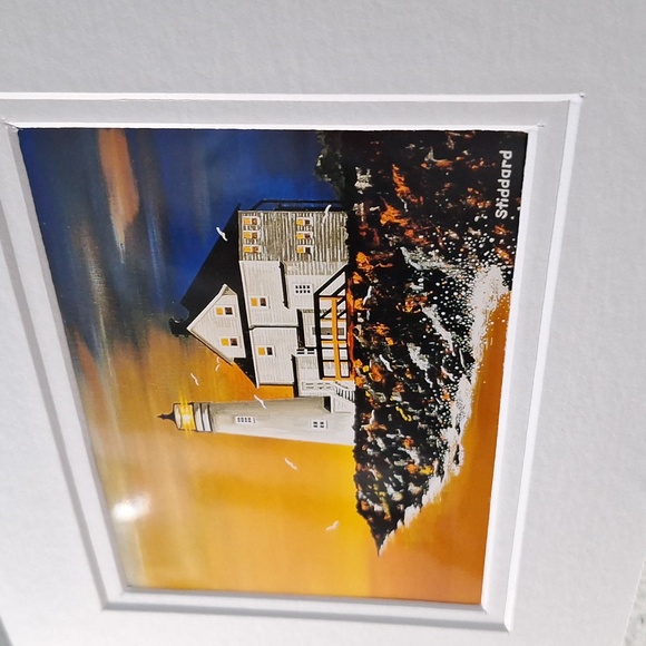 NWT - Lighthouse by Jack E. Stiddard Sz.5x7 on 8x10 Matted - Picture 4 of 4